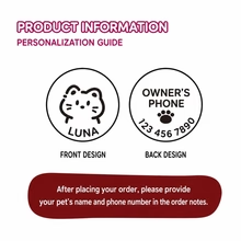 Colorful cat collar size guide